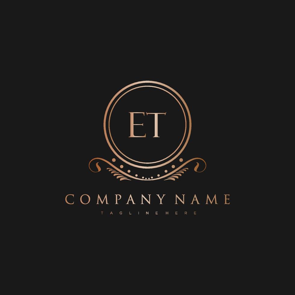 ET Letter Initial with Royal Luxury Logo Template vector