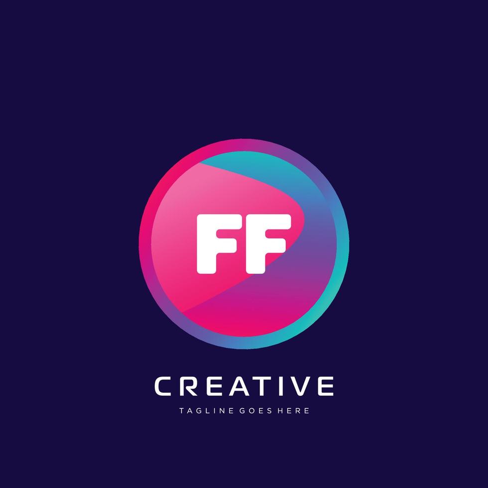 FF initial logo With Colorful template vector. vector