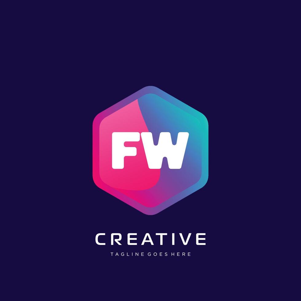 FW initial logo With Colorful template vector. vector