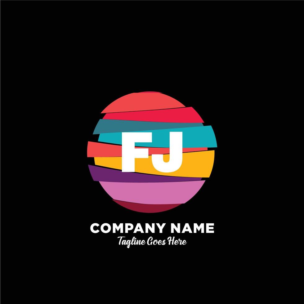 FJ initial logo With Colorful template vector. vector