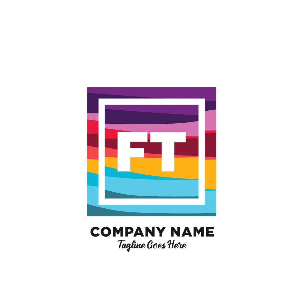 FT initial logo With Colorful template vector. vector