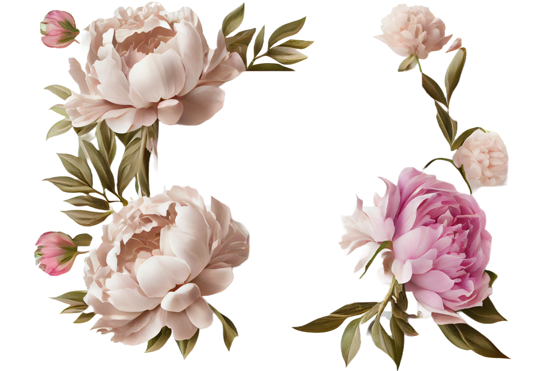 Frame Made Of Peony Flowers On A Transparent Background Png File  Frame Made Of Peony Flowers On A Transparent Background Png File