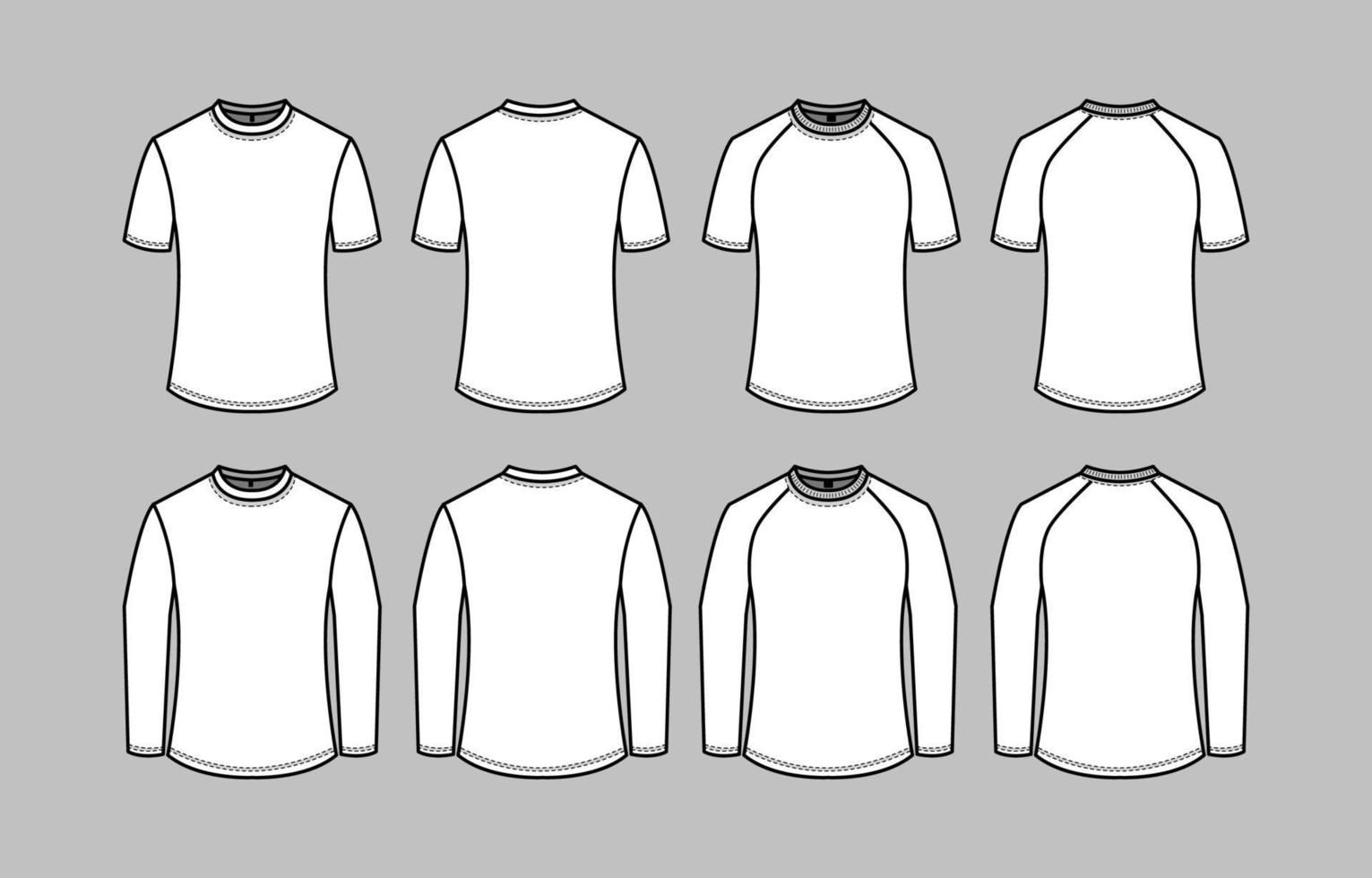 White Outline T-shirt Mockup vector
