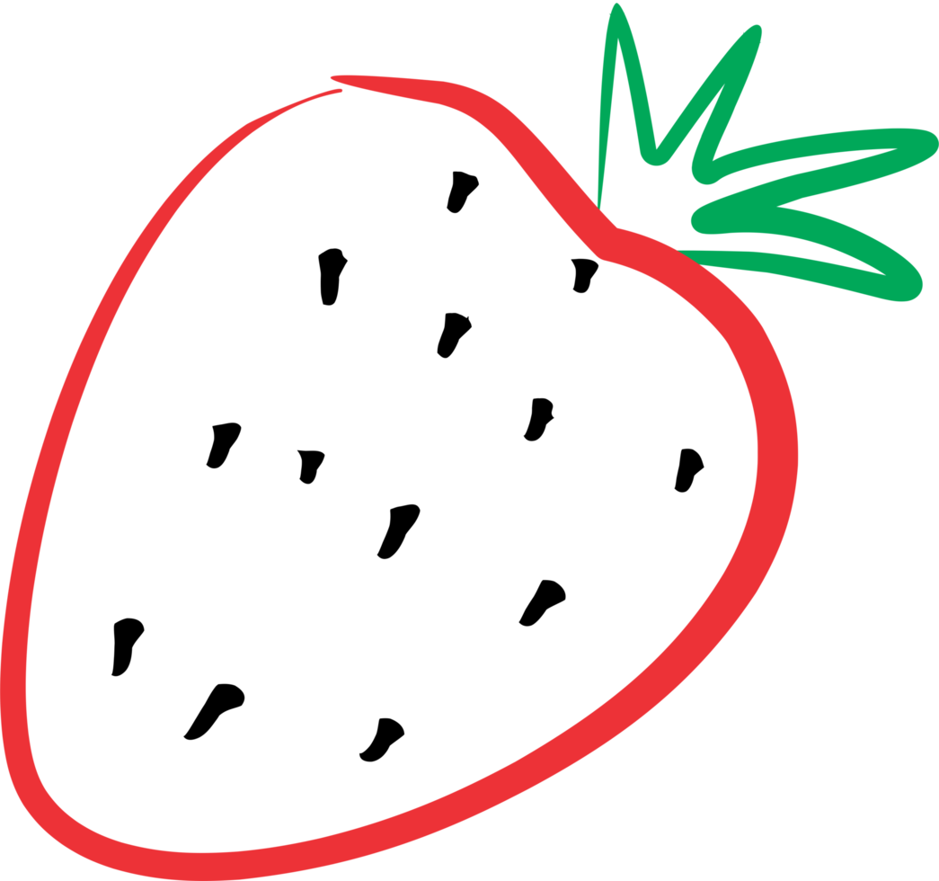 Strawberry line art PNG