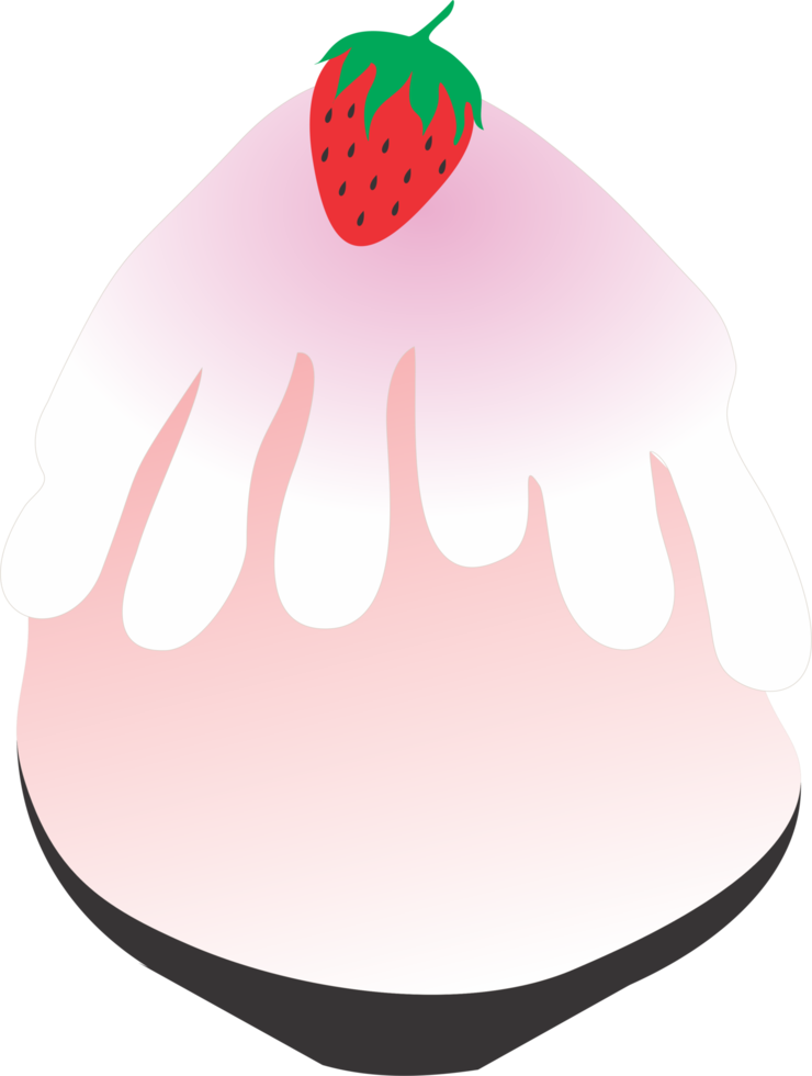 Strawberry bingsu sweet Korean dessert png