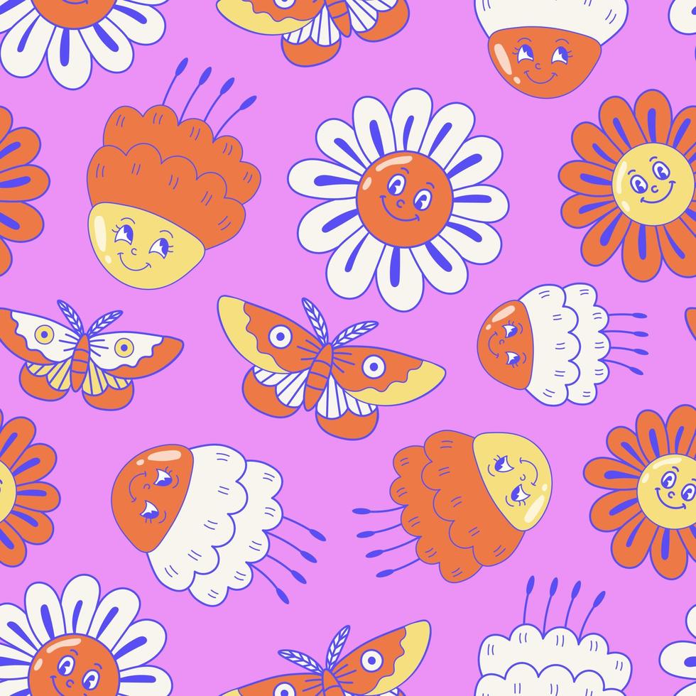 Vibrant Flowers Seamless Pattern vector