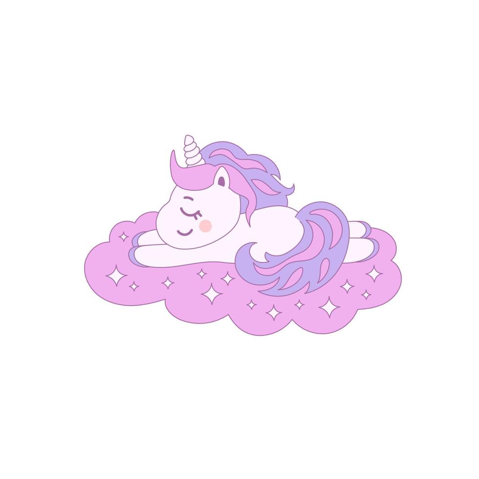 dormido unicornio vector
