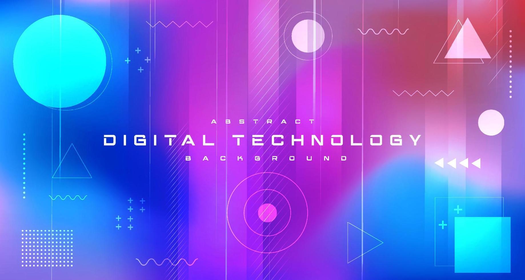 Digital technology banner blue pink background concept, cyber technology light effect, abstract tech, innovation future data, internet network, Ai big data, lines dots connection, illustration vector