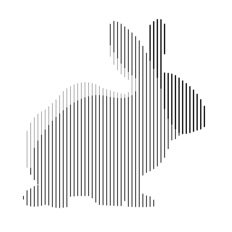 stylized rabbit silhouette in minimalism vector