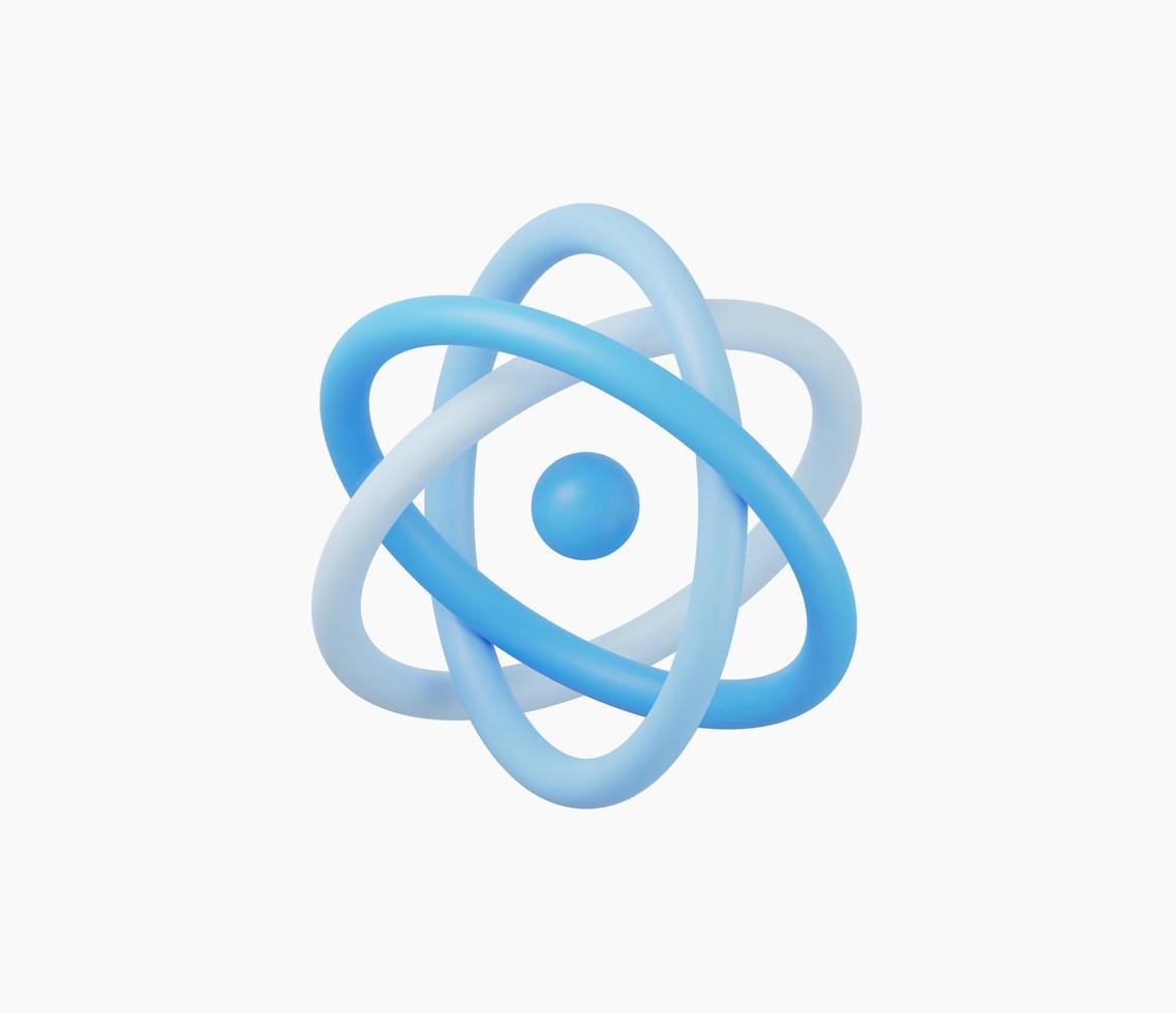 3d Realistic Atom icon vector Illustration