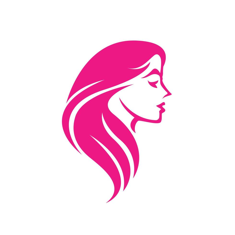 A simple and elegant logo design featuring a half face of a beautiful woman, representing beauty and health. The logo is perfect for businesses in the beauty, skincare, or health industry vector