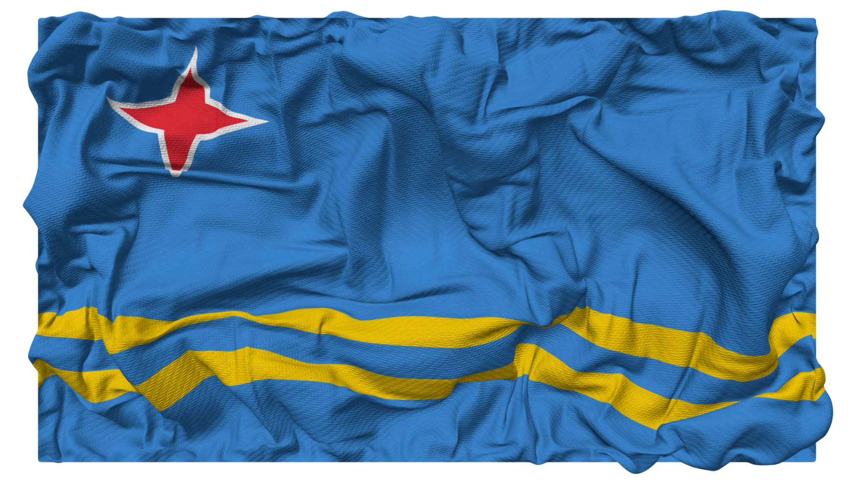 Aruba Flag Waves with Realistic Bump Texture, Flag Background, 3D Rendering png