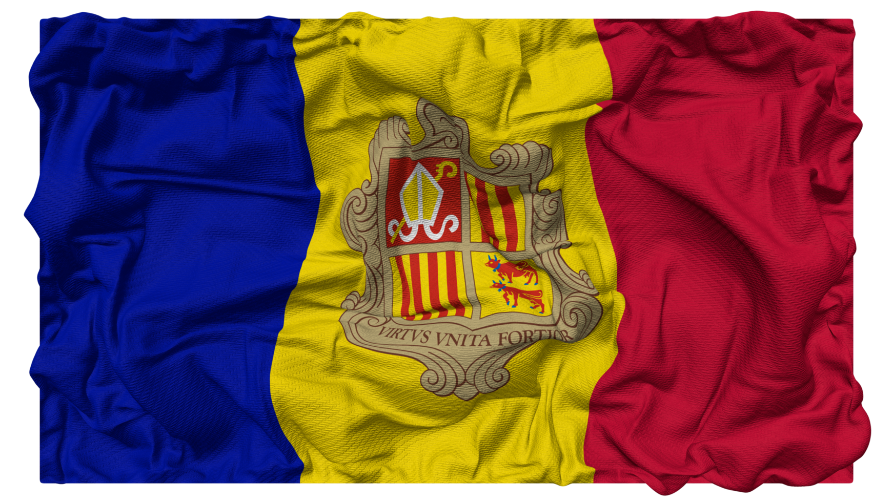 andorra bandeira ondas com realista colisão textura, bandeira fundo, 3d Renderização png