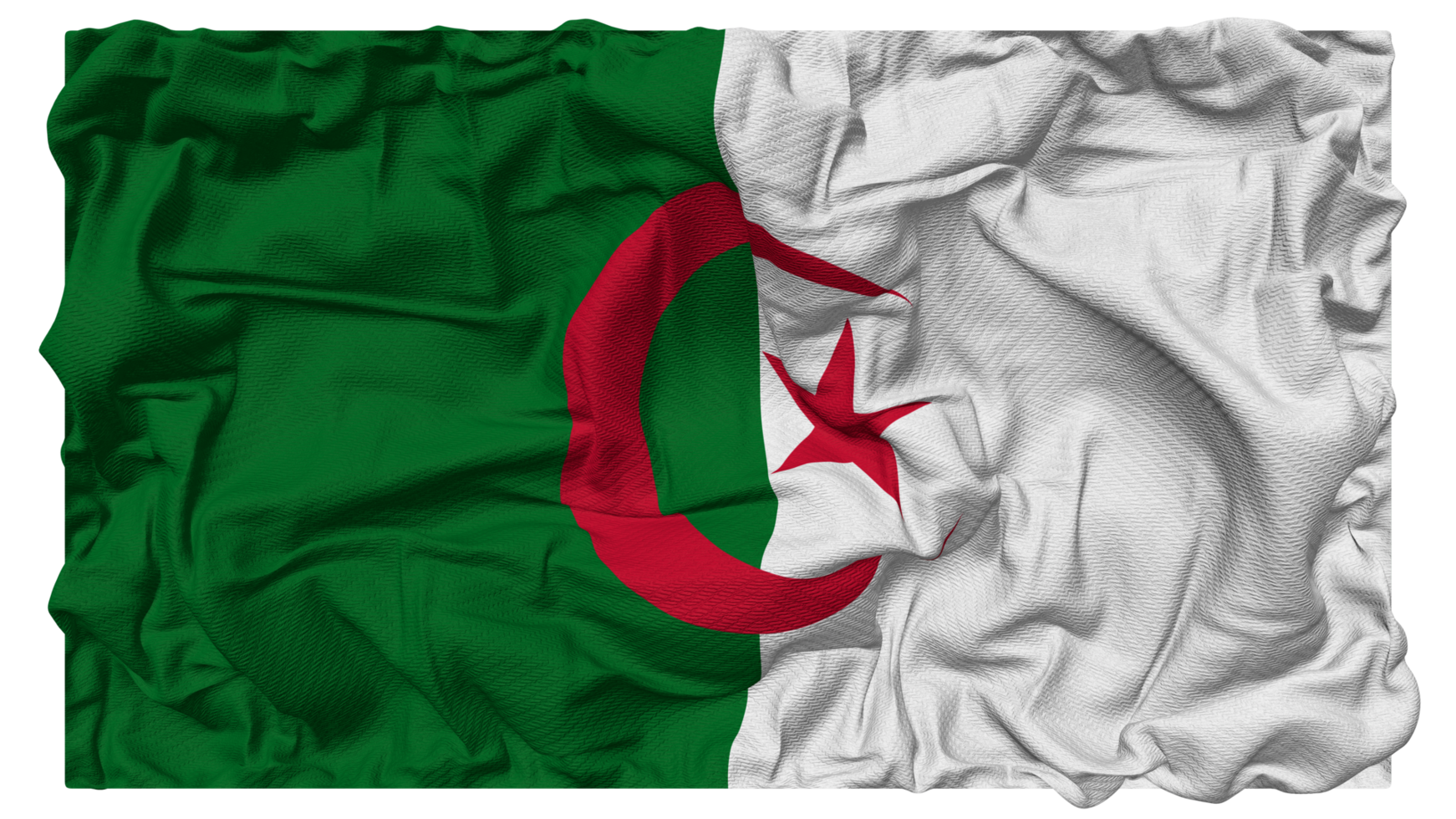 Algérie drapeau vagues avec réaliste bosse texture, drapeau arrière-plan, 3d le rendu png