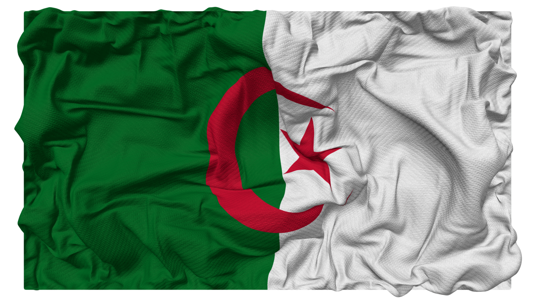 Algeria Flag Waves with Realistic Bump Texture, Flag Background, 3D Rendering png