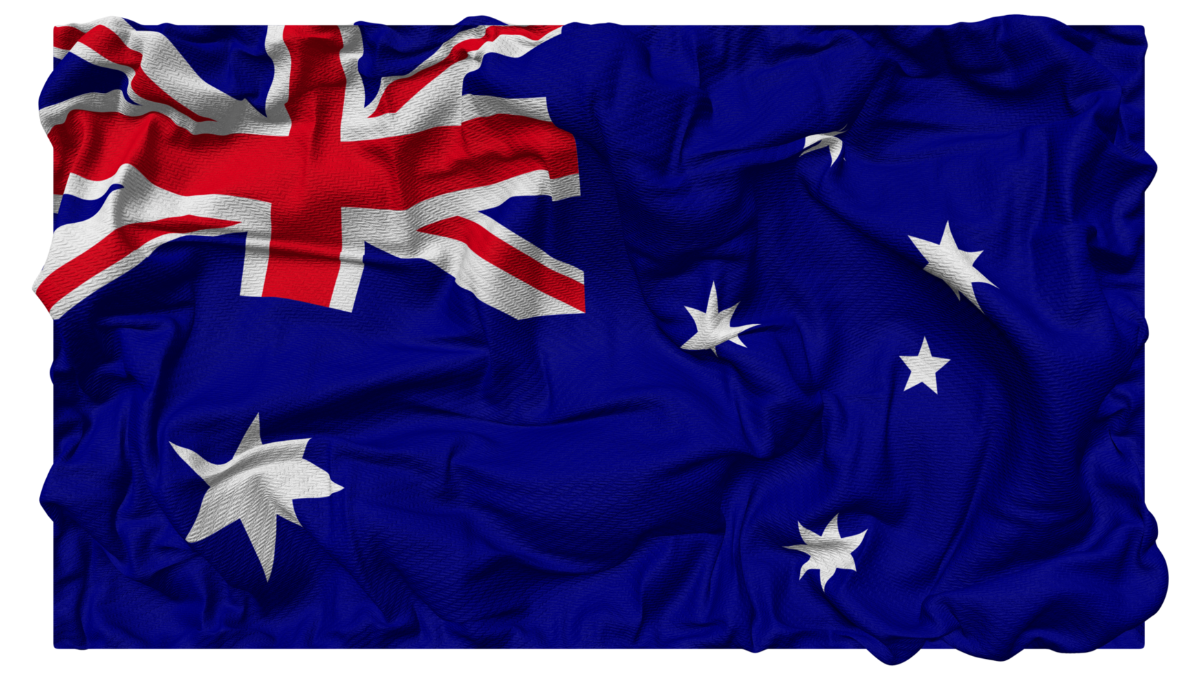 Australië vlag golven met realistisch buil textuur, vlag achtergrond, 3d renderen png