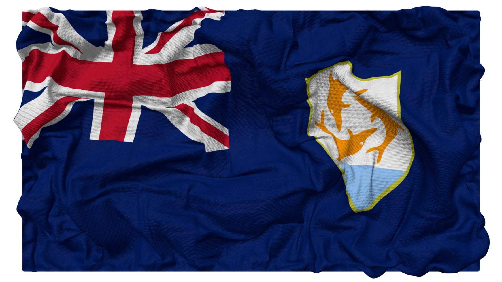 Anguilla Flag Waves with Realistic Bump Texture, Flag Background, 3D Rendering png