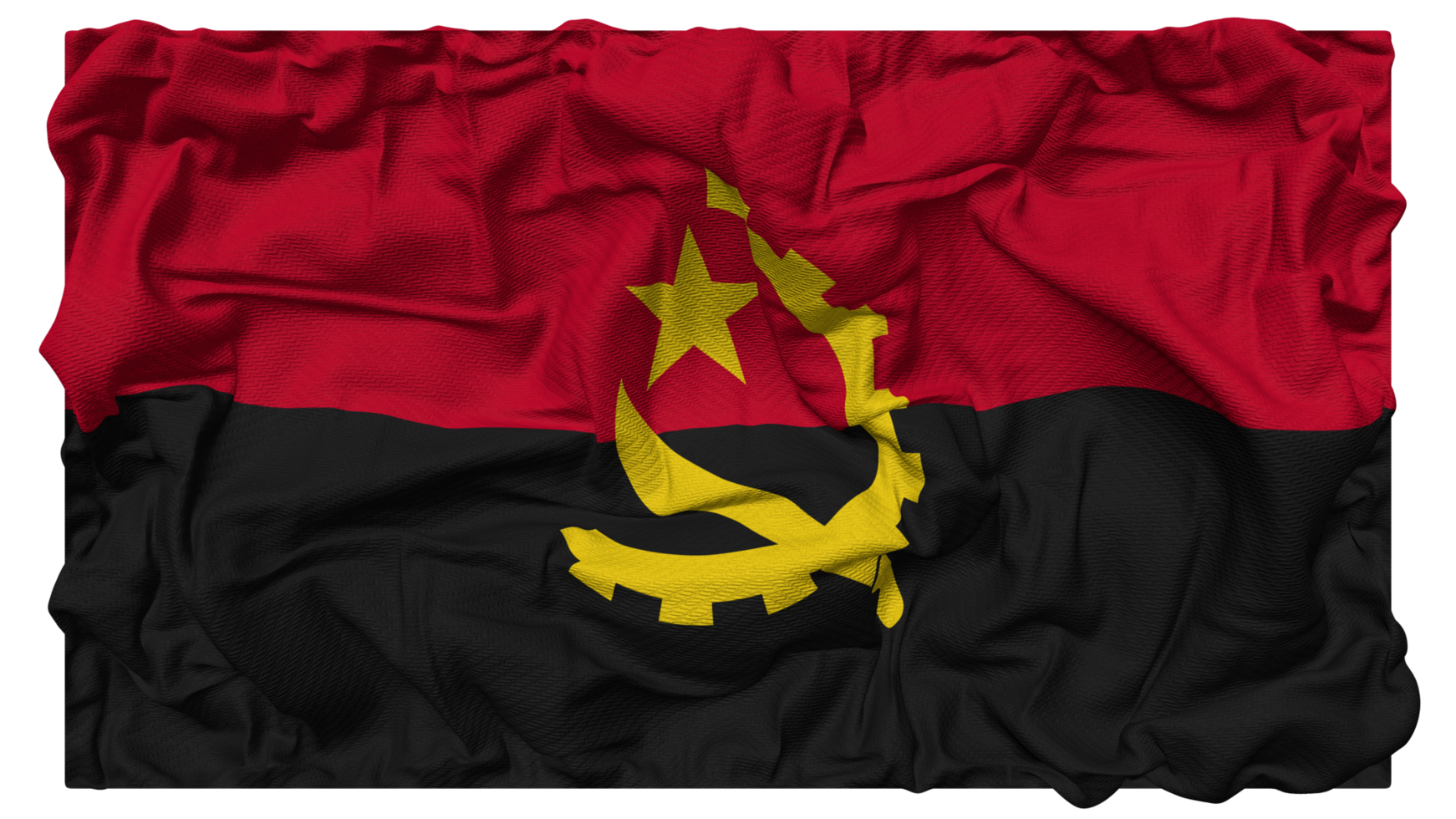 angola flagga vågor med realistisk stöta textur, flagga bakgrund, 3d tolkning png