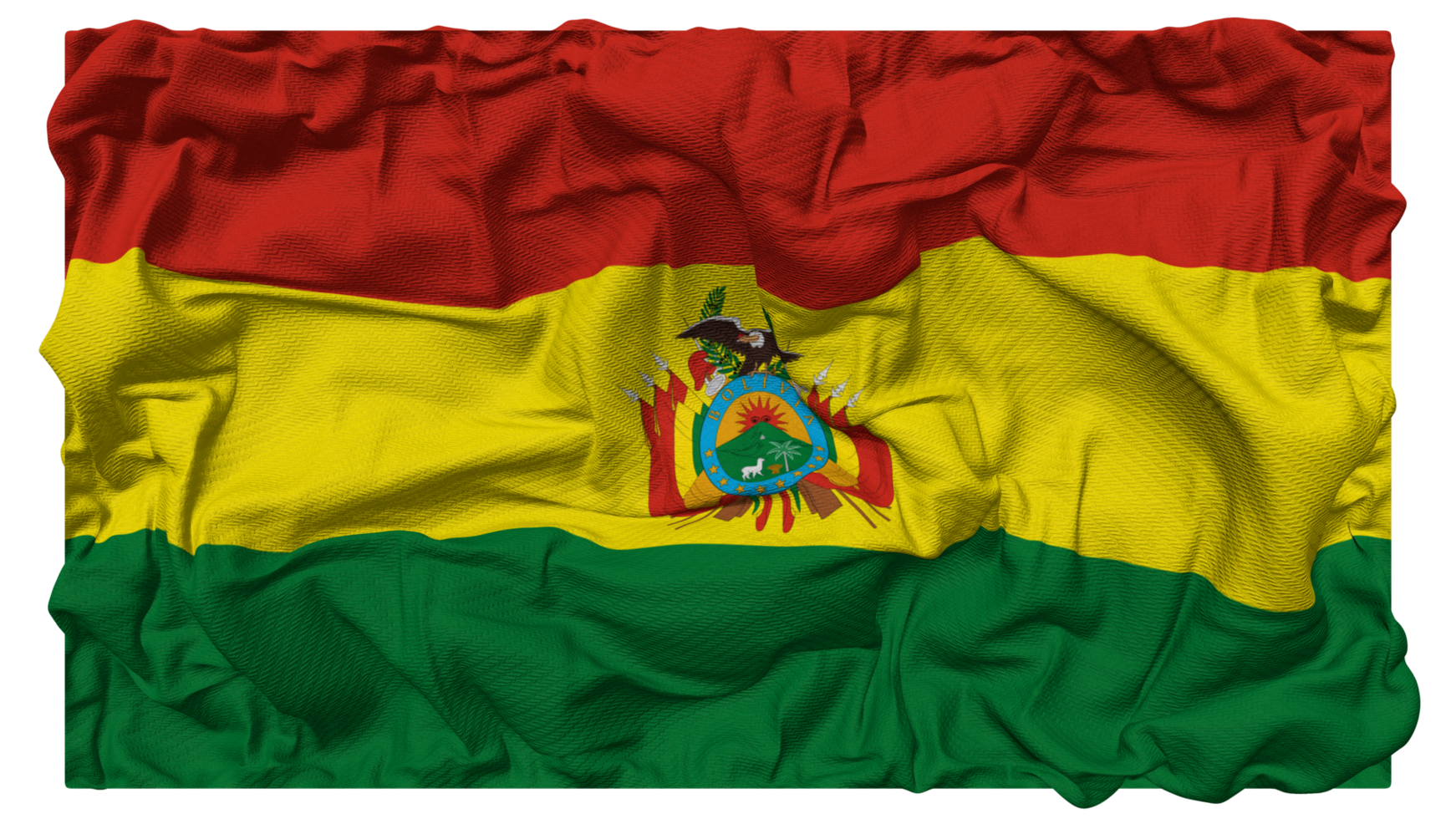 Bolivia vlag golven met realistisch buil textuur, vlag achtergrond, 3d renderen png