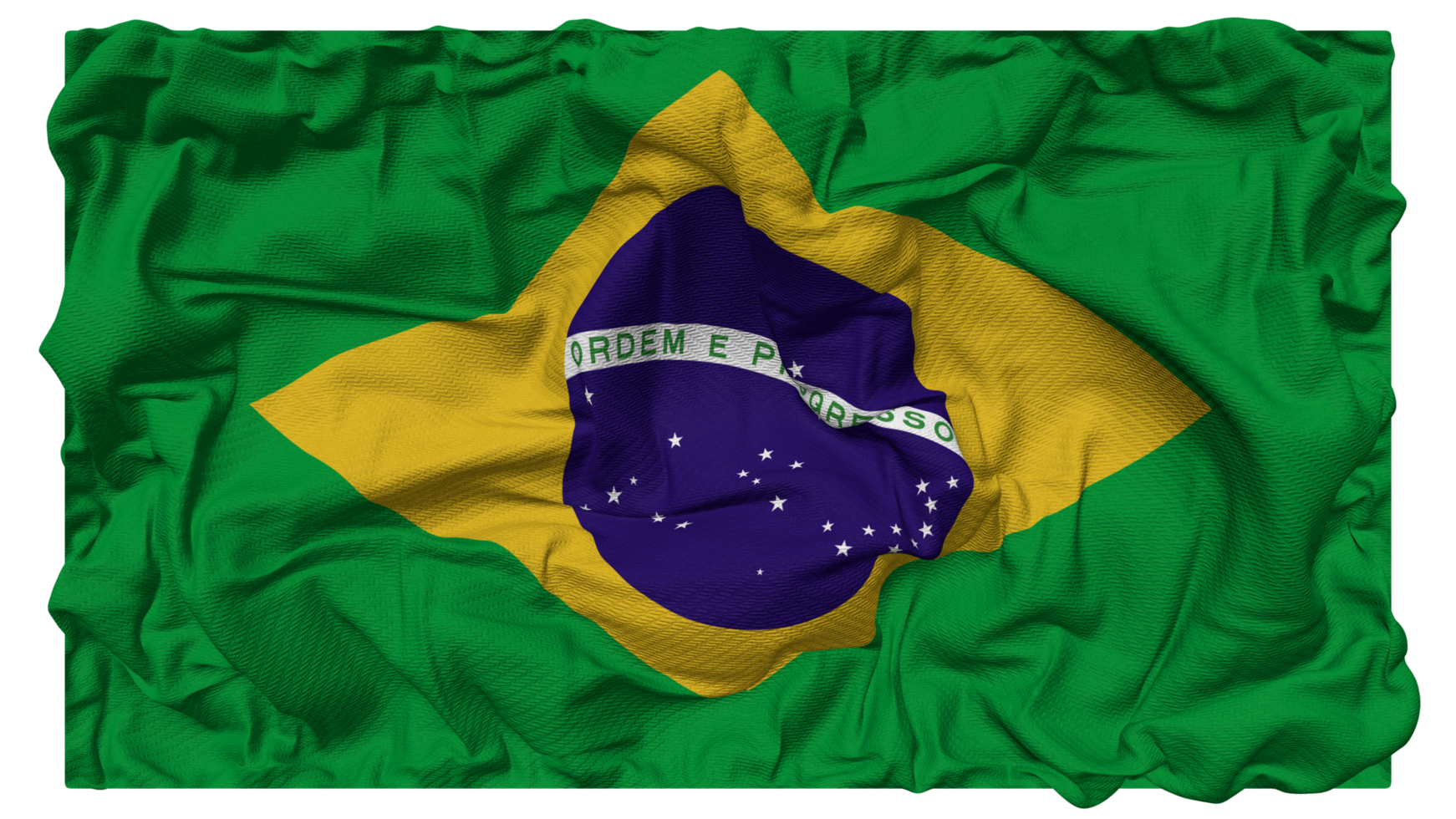 Brasilien Flagge Wellen mit realistisch stoßen Textur, Flagge Hintergrund, 3d Rendern png