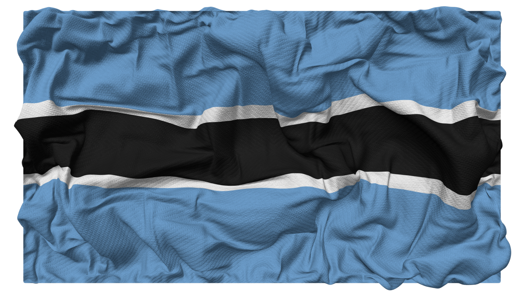 Botswana Flag Waves with Realistic Bump Texture, Flag Background, 3D Rendering png