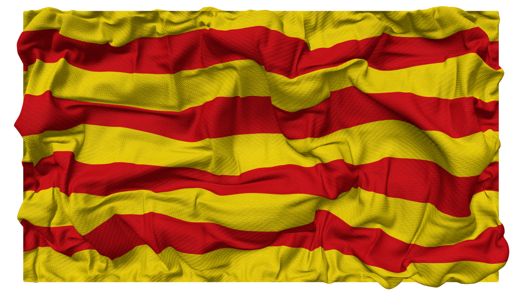 Catalonia Flag Waves with Realistic Bump Texture, Flag Background, 3D Rendering png