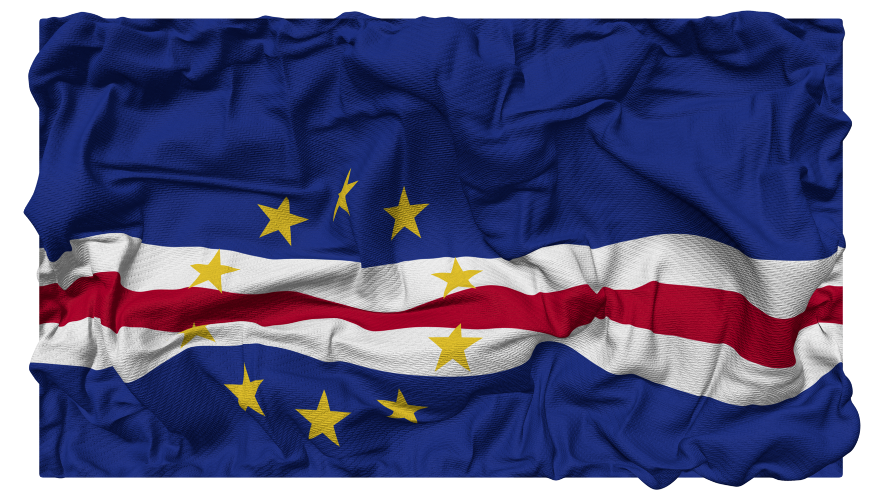 Cabo Verde, Cape Verde Flag Waves with Realistic Bump Texture, Flag Background, 3D Rendering png