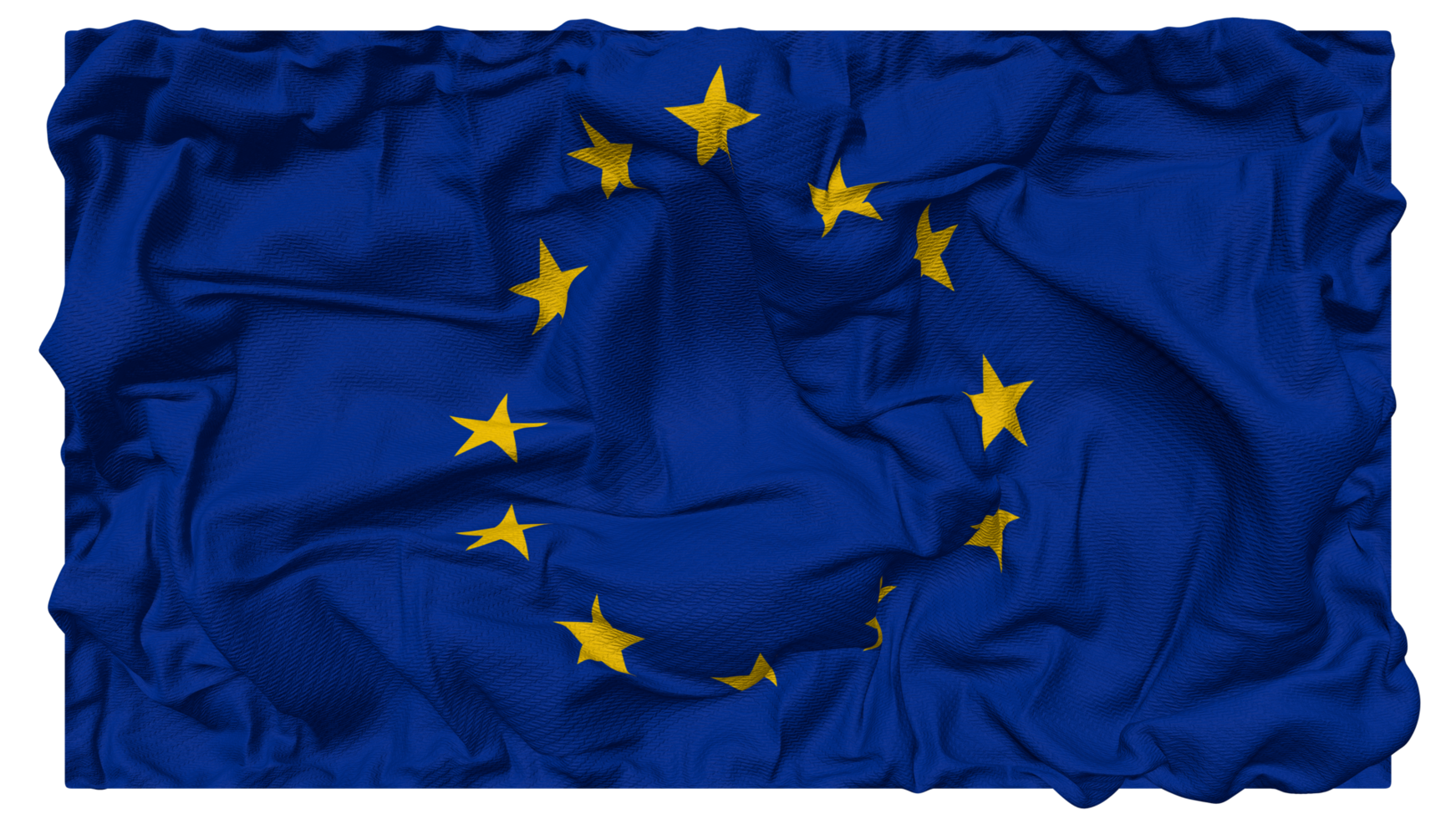 europeu União bandeira ondas com realista colisão textura, bandeira fundo, 3d Renderização png
