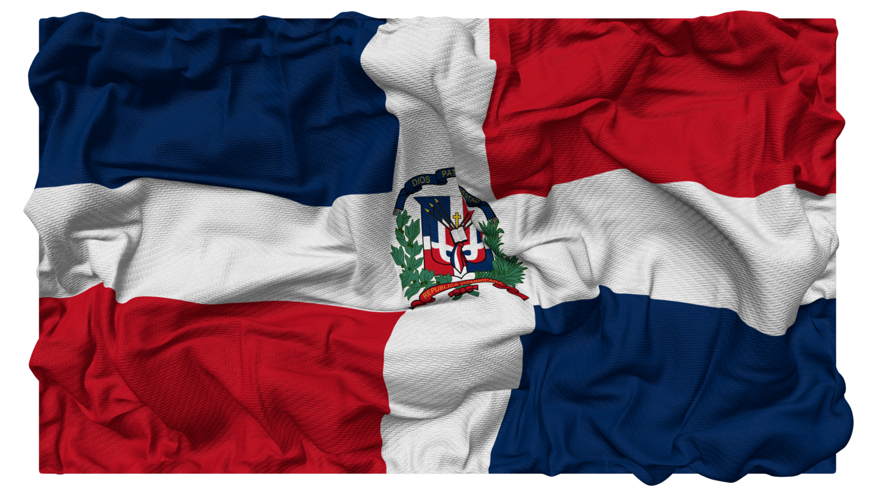 dominicano república bandeira ondas com realista colisão textura, bandeira fundo, 3d Renderização png