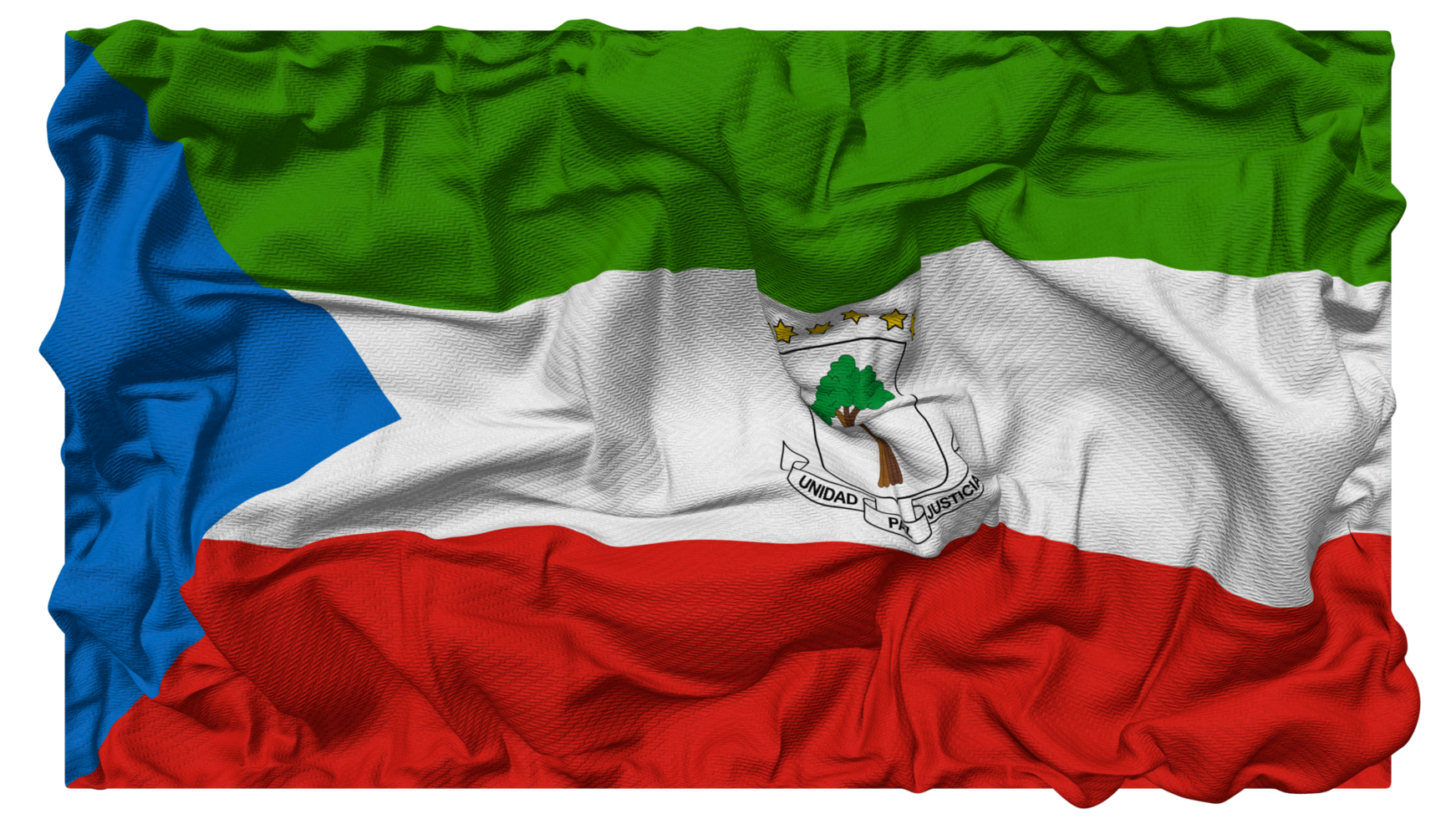 Equatorial Guinea Flag Waves with Realistic Bump Texture, Flag Background, 3D Rendering png