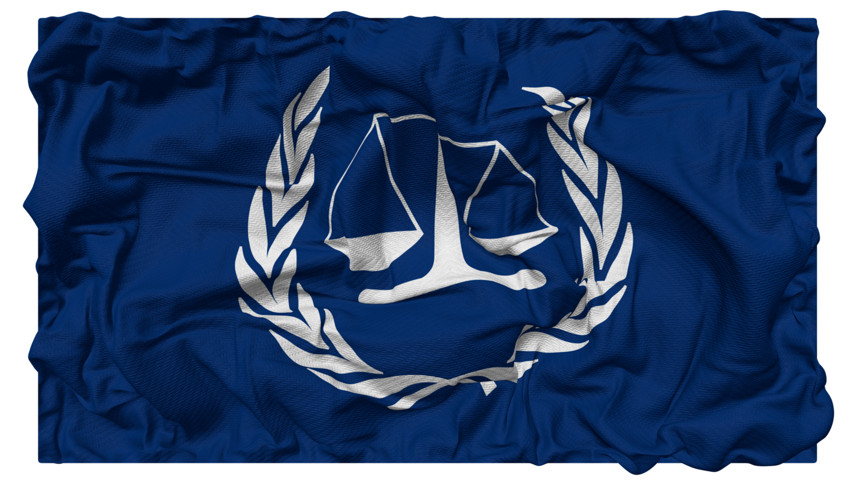 International Criminal Court, ICC United Nations Flag Waves with Realistic Bump Texture, Flag Background, 3D Rendering png