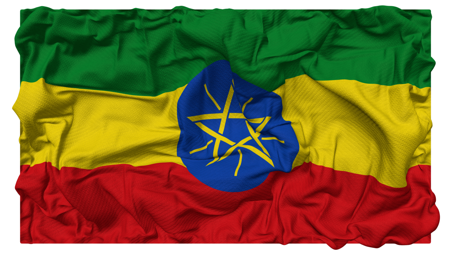 Ethiopia Flag Waves with Realistic Bump Texture, Flag Background, 3D Rendering png