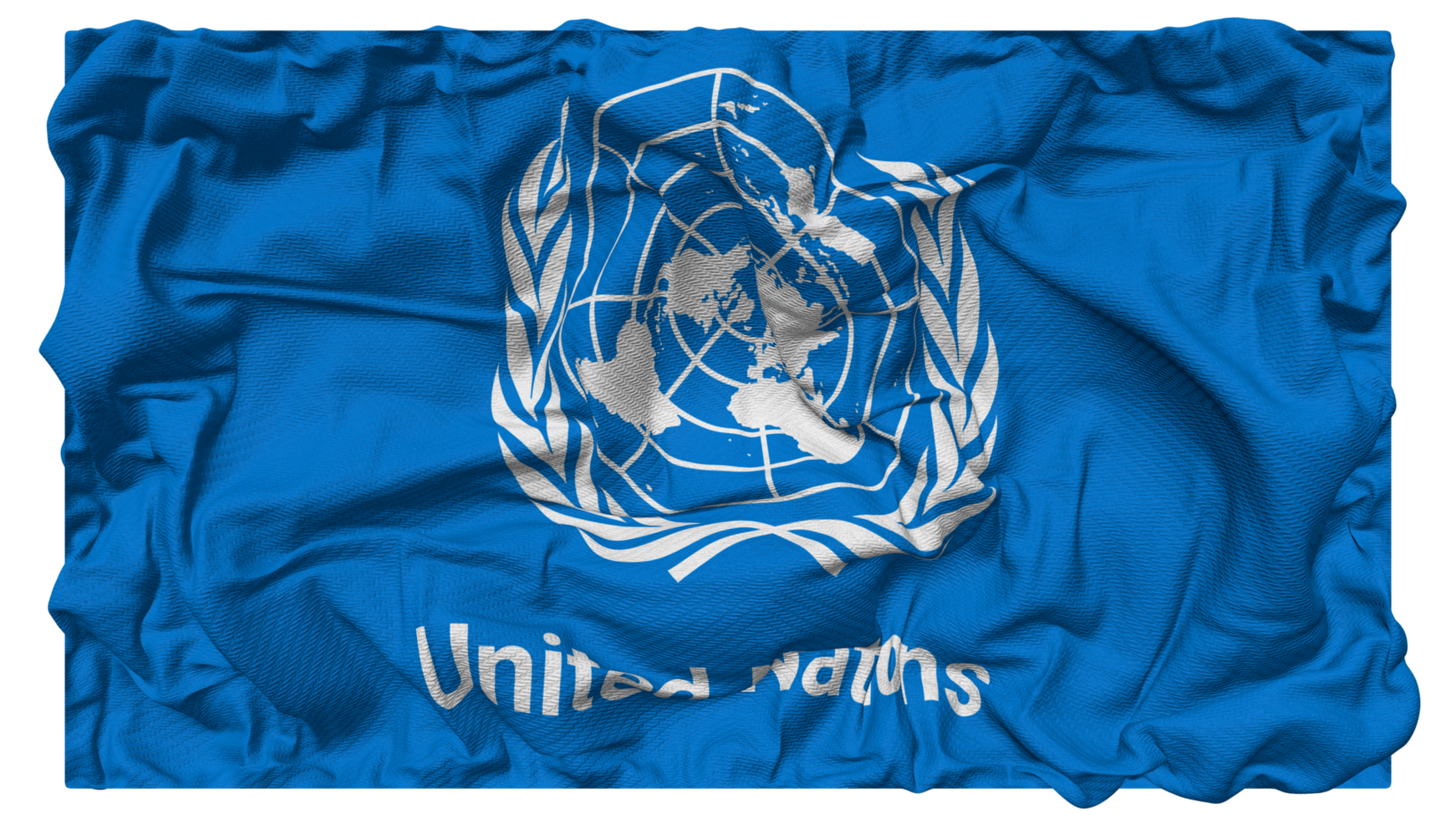 United Nations Flag Waves with Realistic Bump Texture, Flag Background, 3D Rendering png