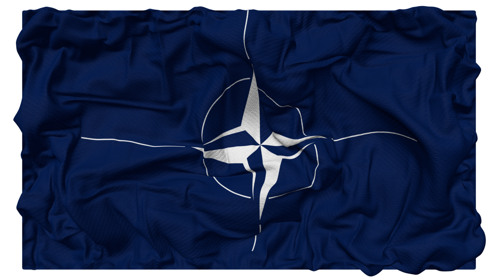 North Atlantic Treaty Organization, NATO Flag Waves with Realistic Bump Texture, Flag Background, 3D Rendering png
