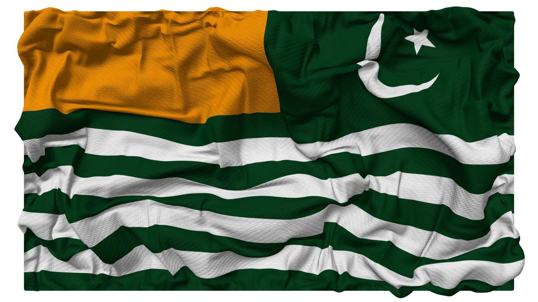 Azad Jammu and Kashmir Flag Waves with Realistic Bump Texture, Flag Background, 3D Rendering png