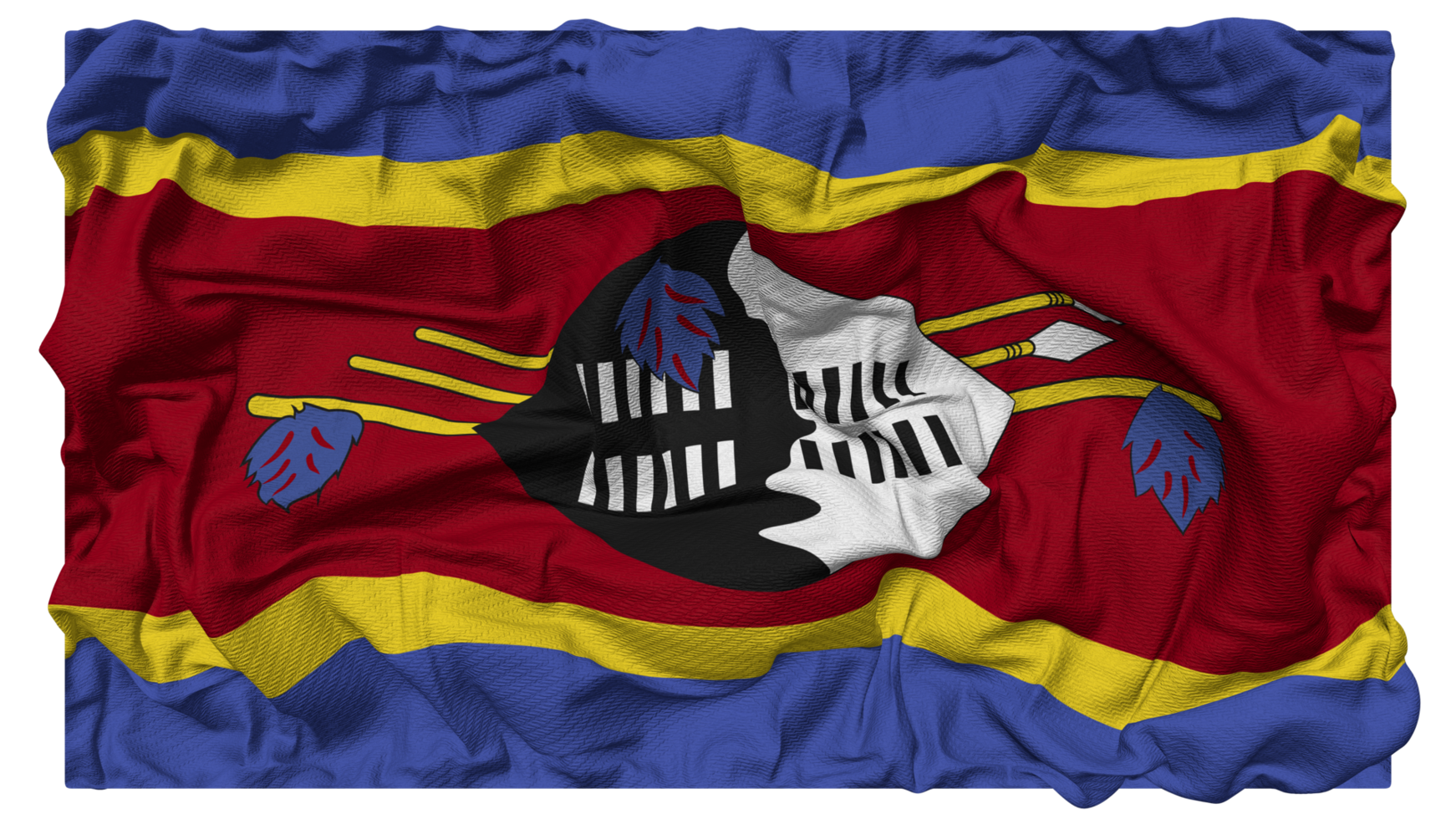 Eswatini Flag Waves with Realistic Bump Texture, Flag Background, 3D Rendering png