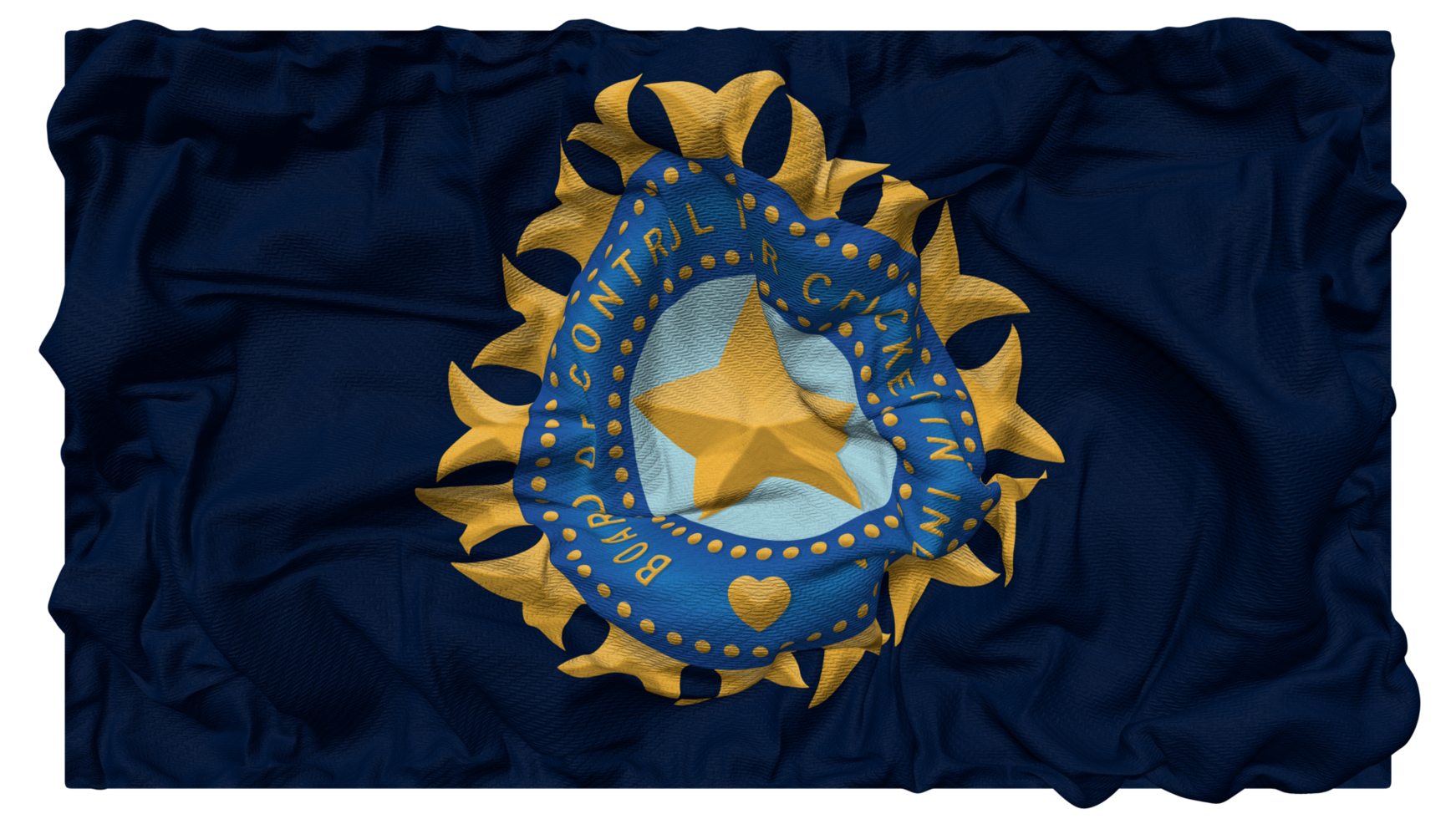 The Board of Control for Cricket in India, BCCI Flag Waves with Realistic Bump Texture, Flag Background, 3D Rendering png