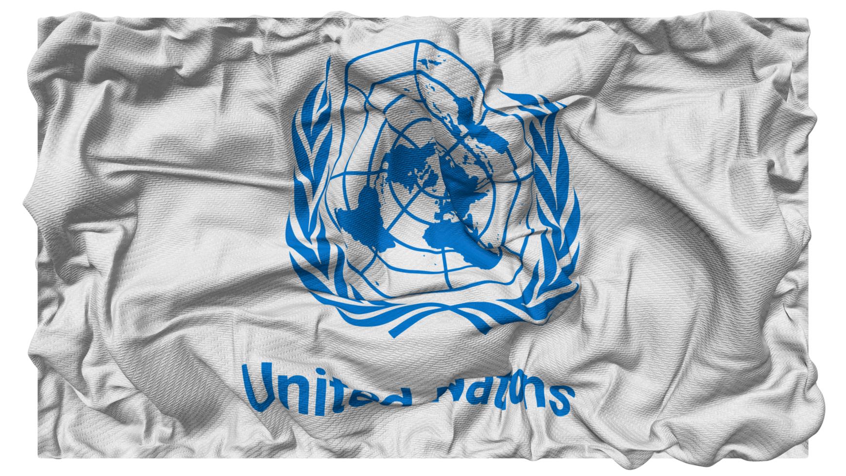 United Nations Flag Waves with Realistic Bump Texture, Flag Background, 3D Rendering png