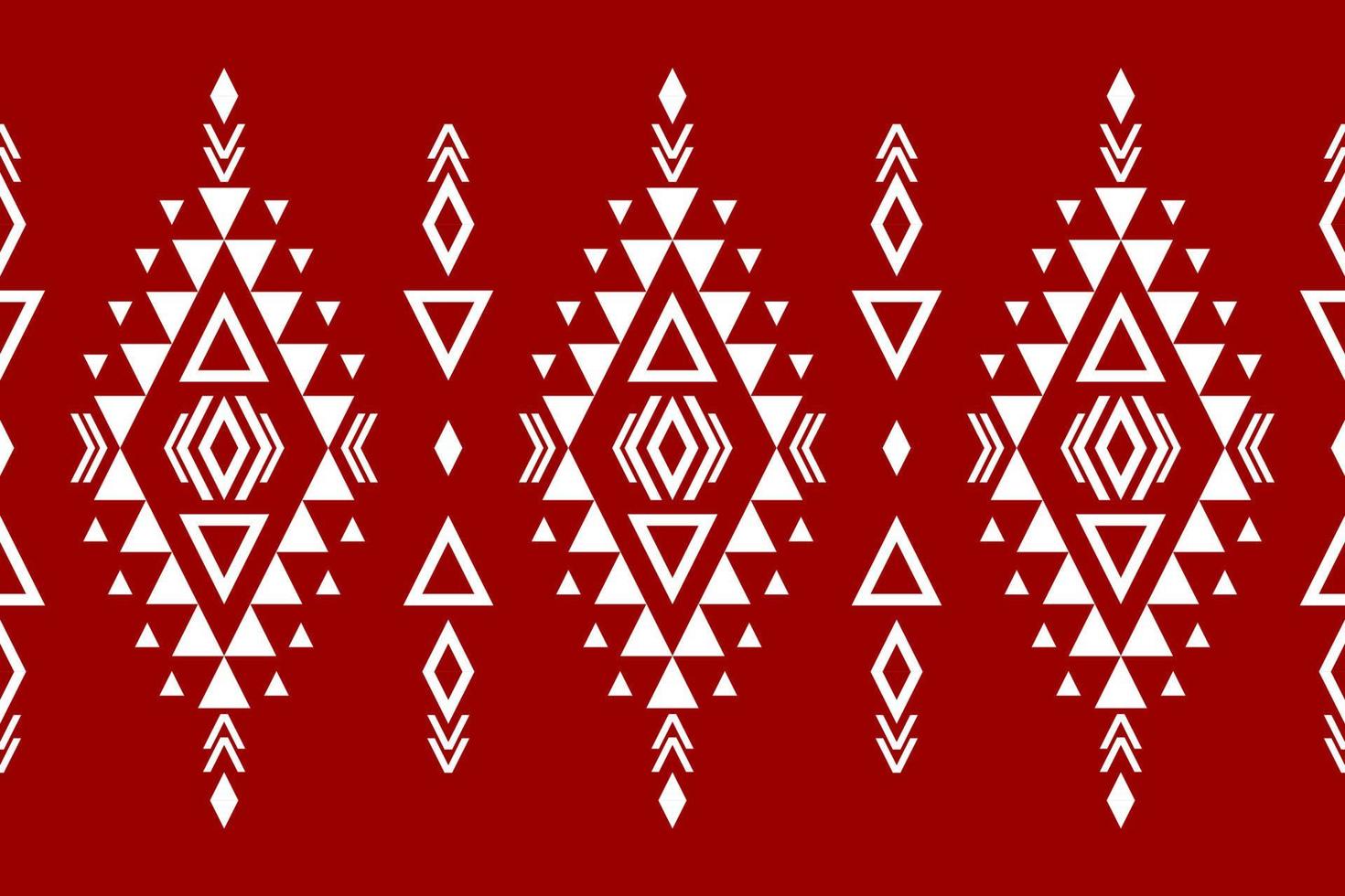Fabric ethnic aztec pattern art. Geometric ethnic red seamless pattern in tribal. Mexican style. vector