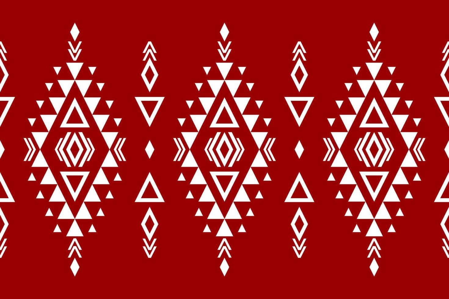 Fabric ethnic aztec pattern art. Geometric ethnic red seamless pattern in tribal. Mexican style. vector