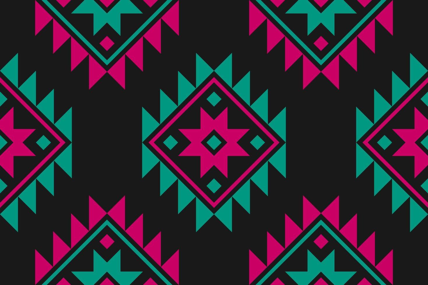 Fabric flower pattern art. Geometric ethnic seamless pattern in tribal. vector