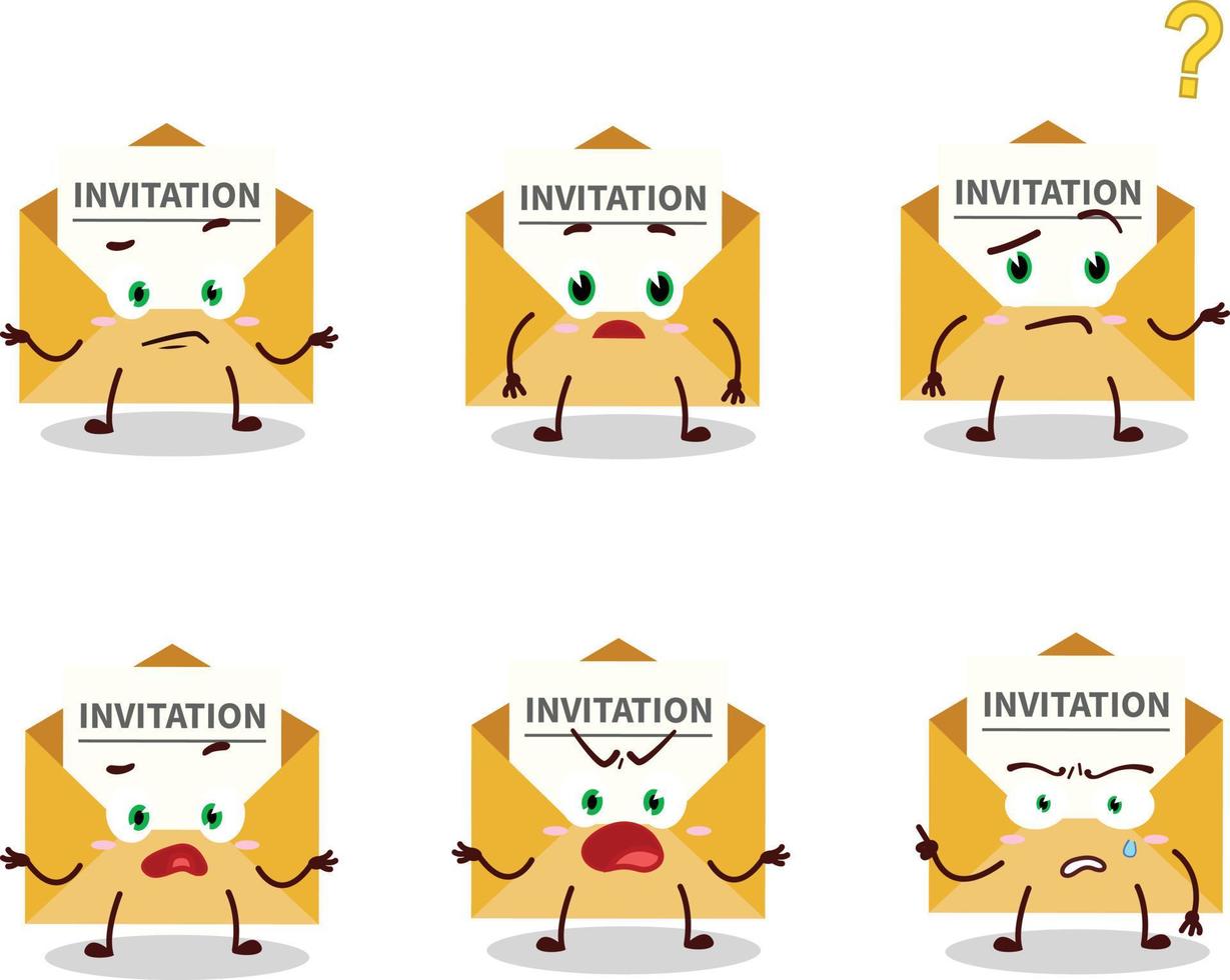 Cartoon character of invitation message with what expression vector