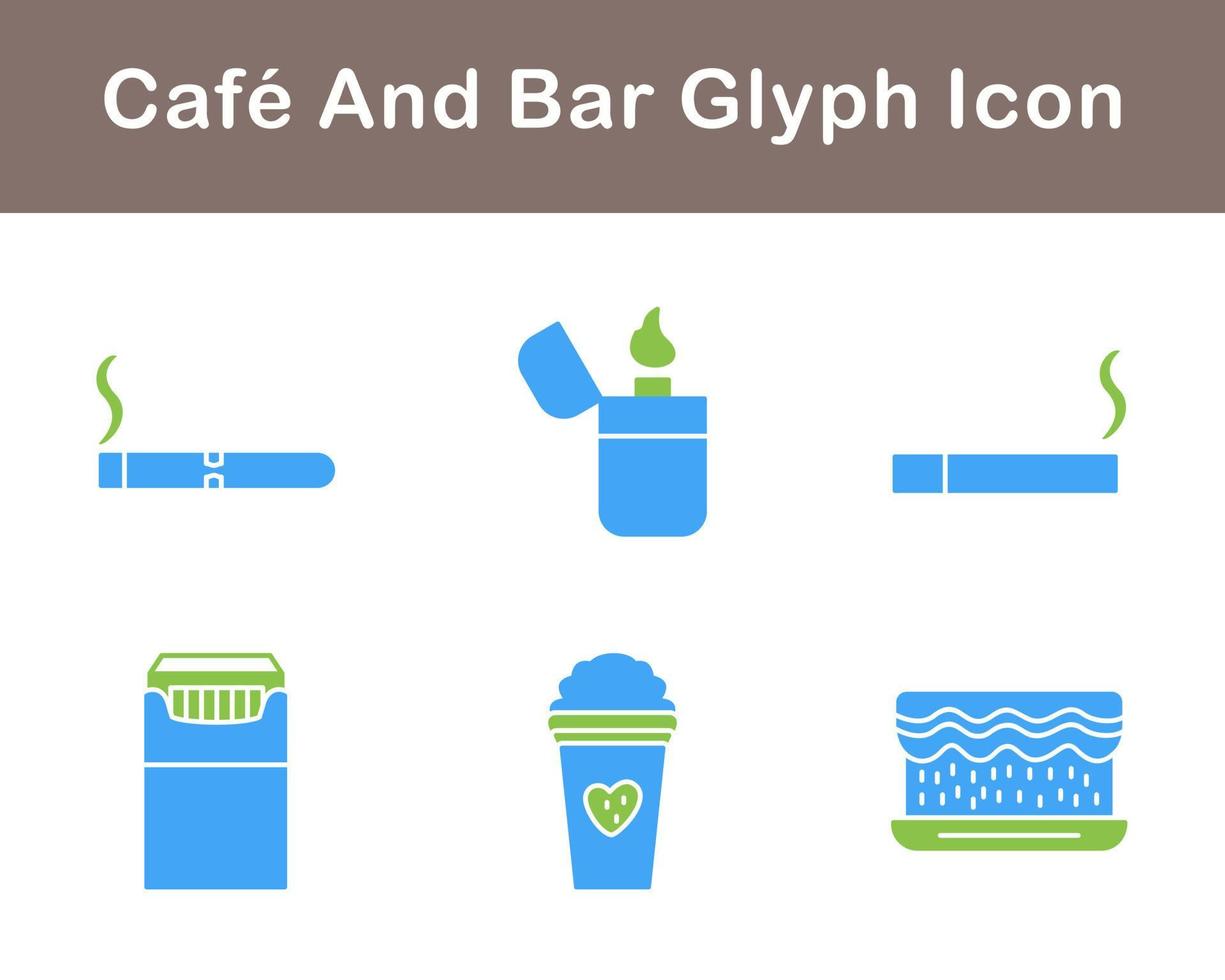 café y bar vector icono conjunto