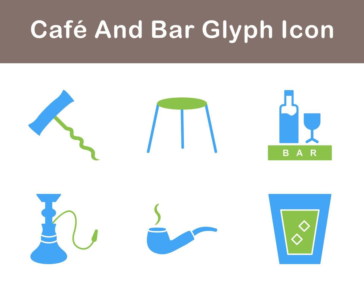 café y bar vector icono conjunto