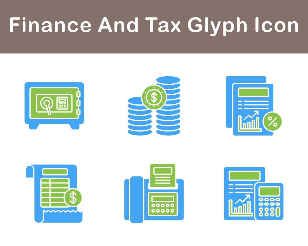 Finanzas y impuesto vector icono conjunto