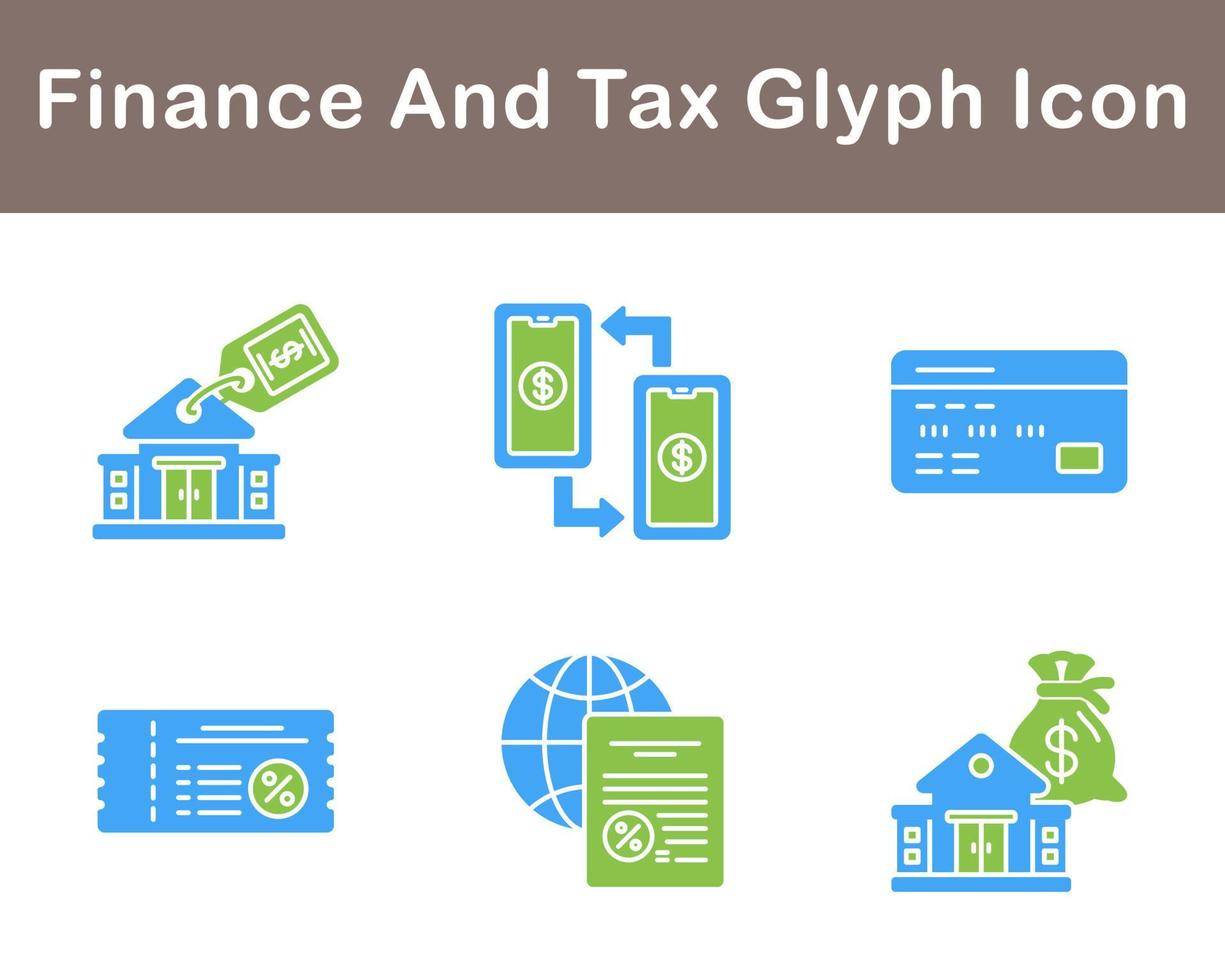 Finanzas y impuesto vector icono conjunto