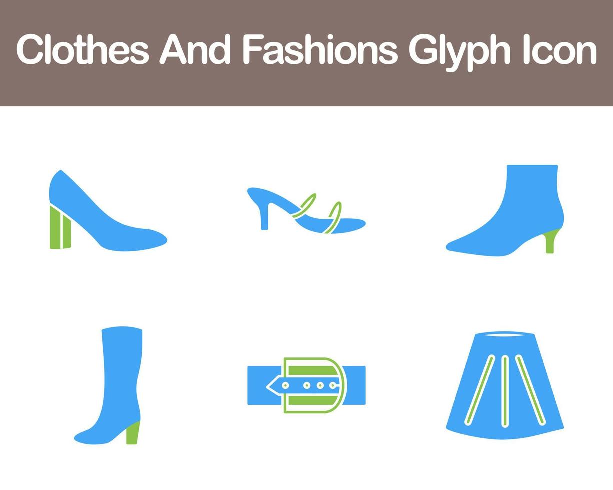 Clothes And Fashions Vector Icon Set