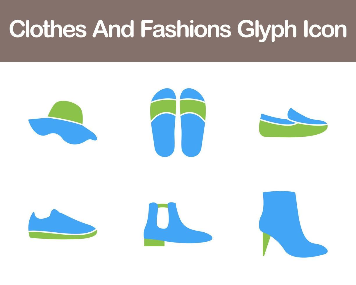 Clothes And Fashions Vector Icon Set