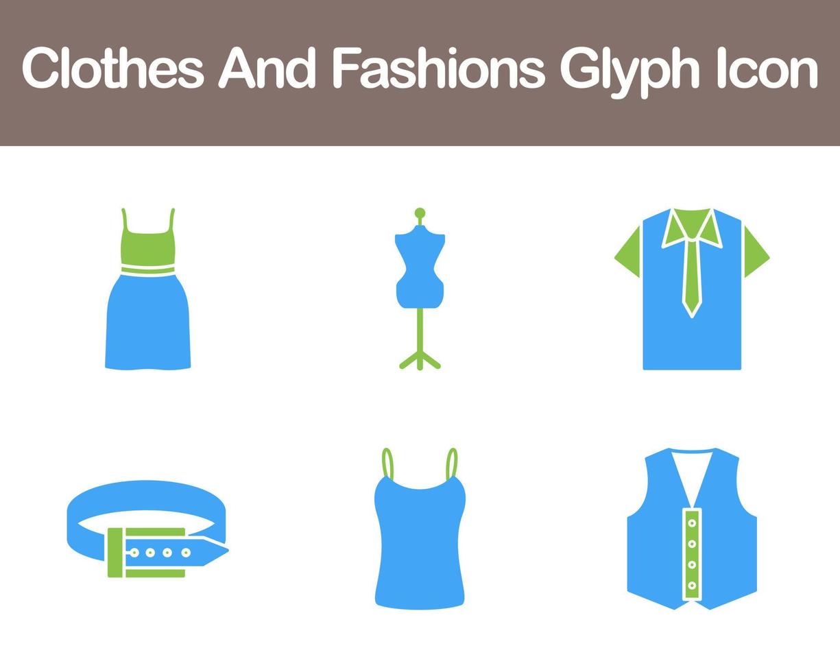 Clothes And Fashions Vector Icon Set