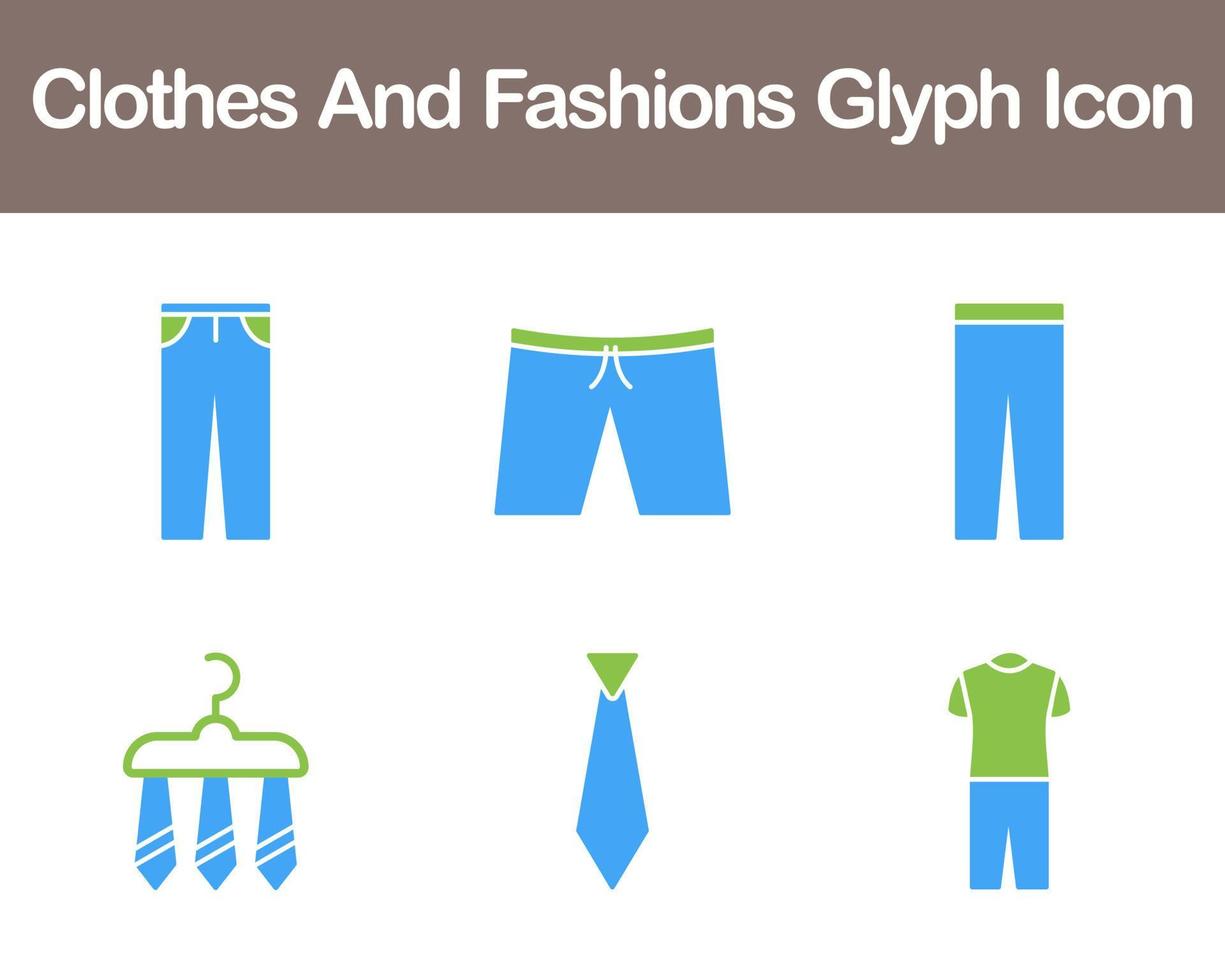 Clothes And Fashions Vector Icon Set